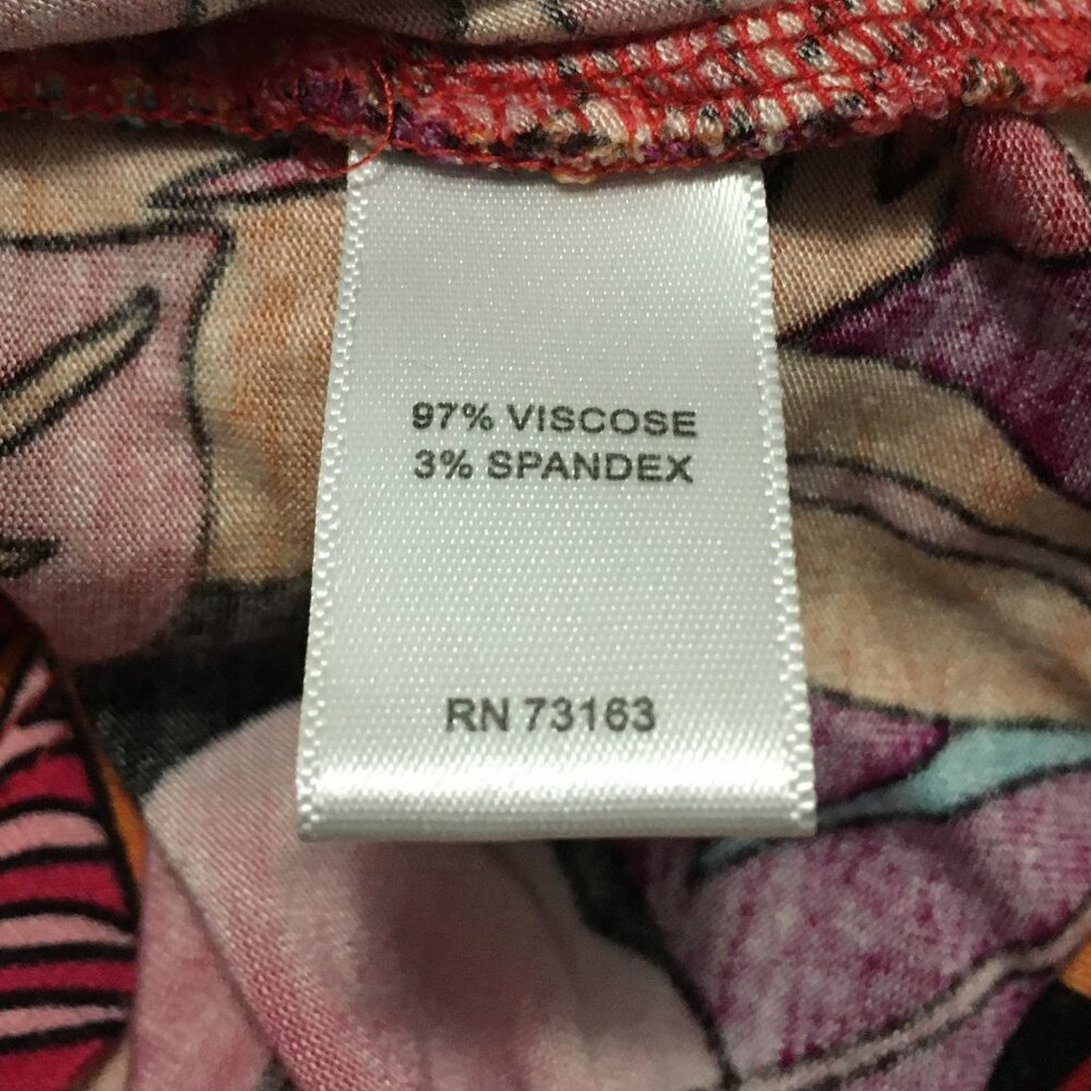 Cable & Gauge Hawaiian Hibiscus Tropical Top Viscose Twist Front XL - Picture 10 of 15